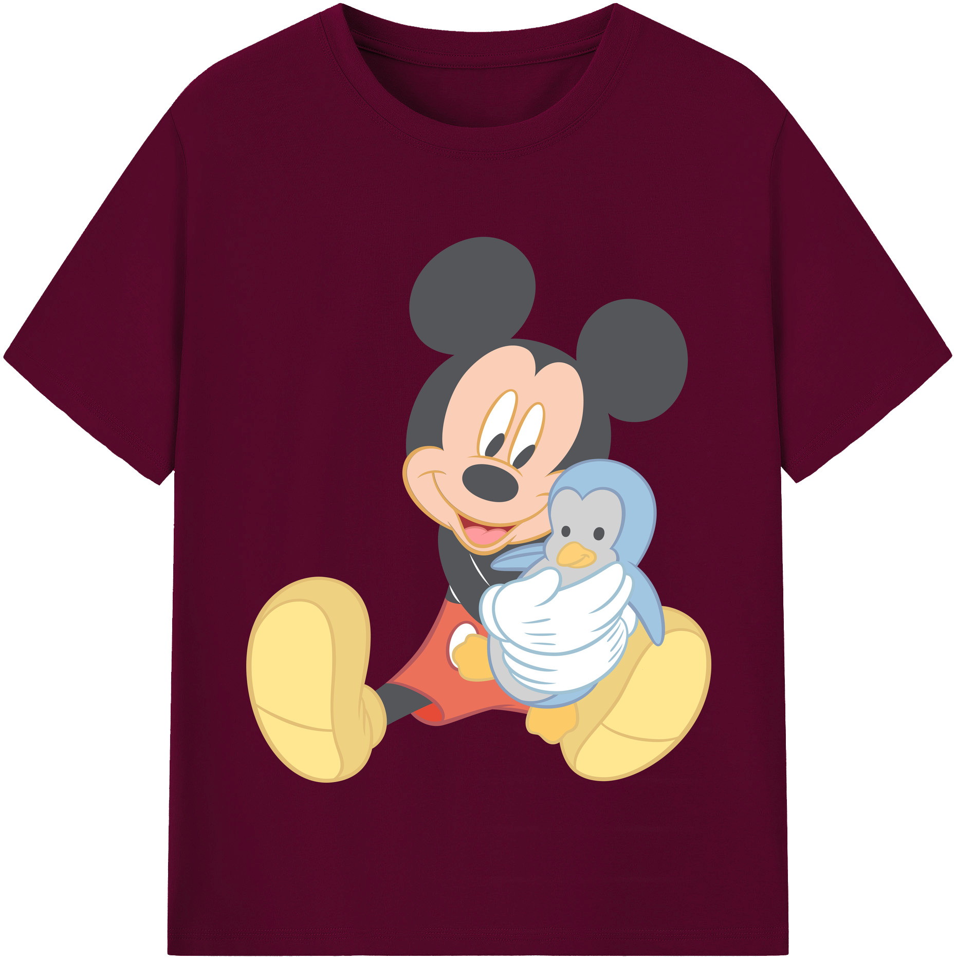 （画像用） ミッキーマウス Mickey Mouse レディースカジュアルプリントTシャツ（綿100％）